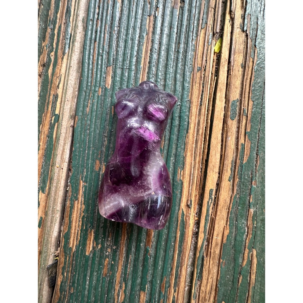 Amethyst Crystal Female Body Torso Carving Goddess Sculpture 2 Inch Purple Stone